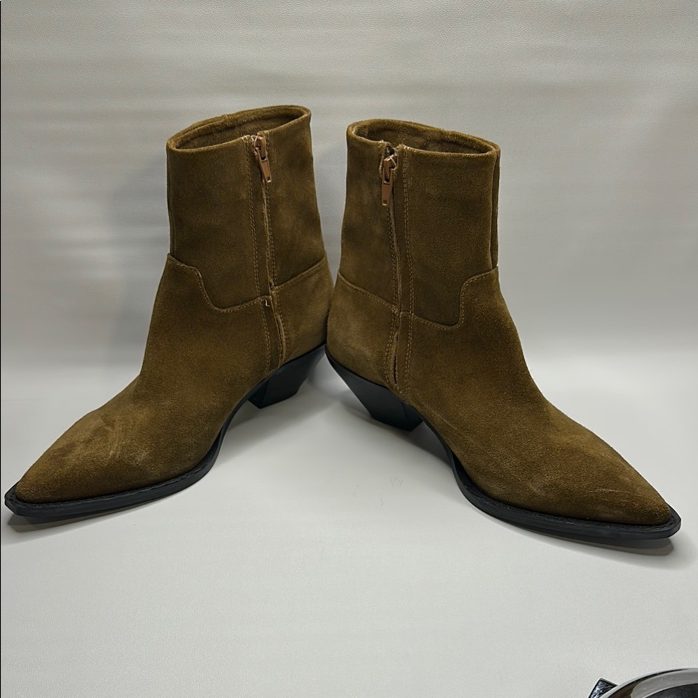 Brown Suede Ankle Boots - Picture 3 of 7